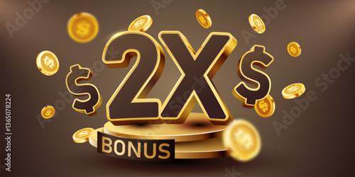 2x winner banner, promotion flyer, prize label.