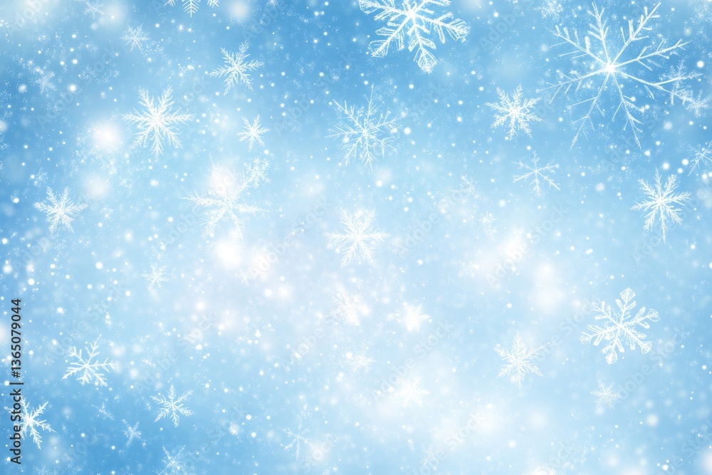 Winter wonderland background with snowflakes and glittering light Winter wonderland background with snowflakes and glittering light