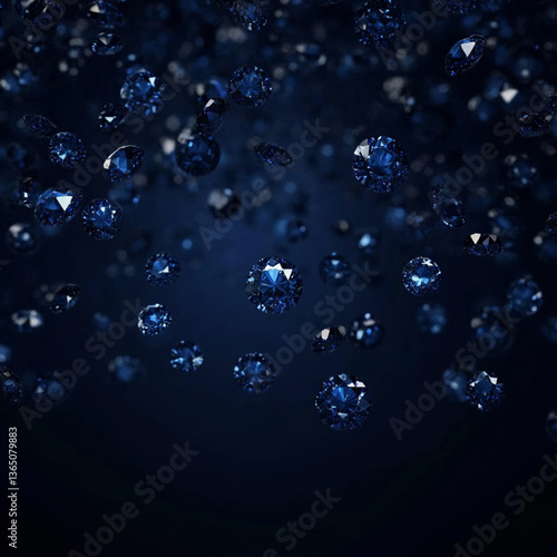 Wallpaper Mural Beautiful dark blue background with a scattering of sapphires in the center.  Torontodigital.ca