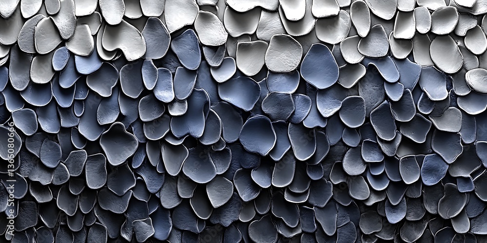 Obraz premium Arrangement of blue gray abstract shapes covering entire image space