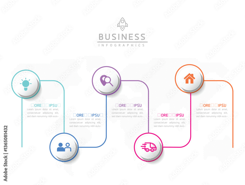Obraz premium Vector business Presentation Connecting Steps Infographic Template