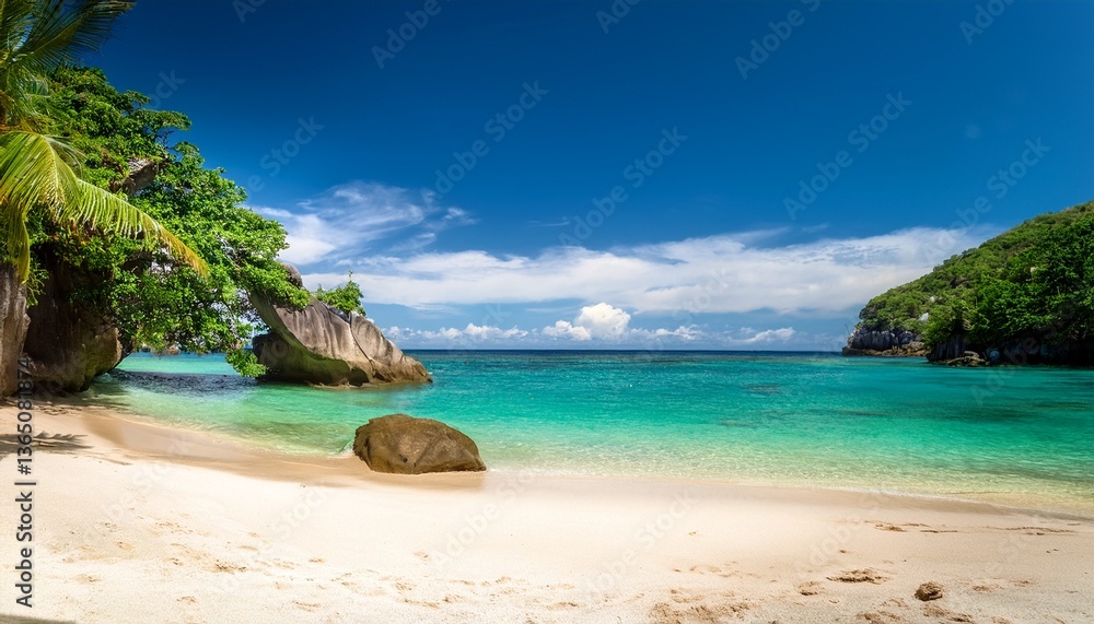Fototapeta premium secluded tropical lagoon paradise beach cove