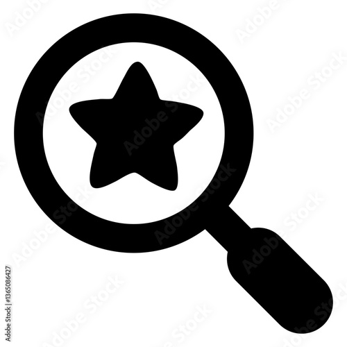 Icono de un primer plano de una lupa con estrella