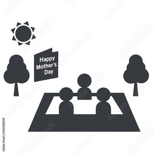 Happy family spending quality time together in nature, celebrating love and togetherness, ideal for Mothers Day background