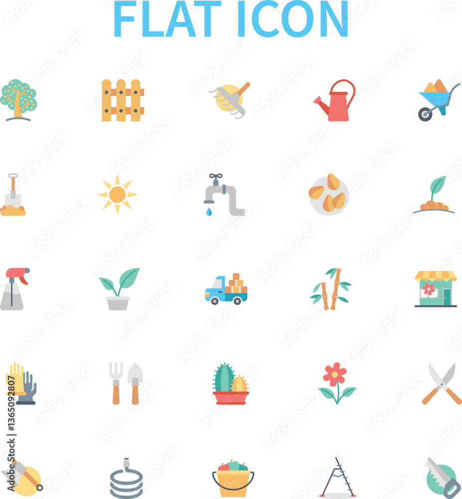 Fototapeta premium Simple set of vector flat icons