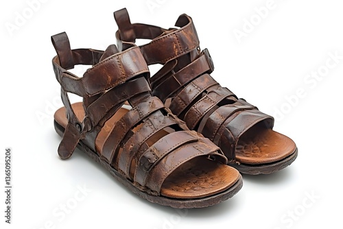 Ancient Roman Gladiator Sandals with Historic Design