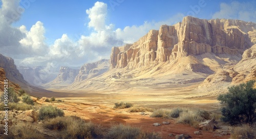 Edom Mountains Stand Tall Above Arava Plain - Significant Landscape of Esau Land