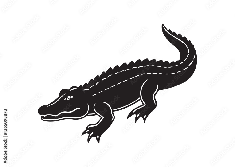 Obraz premium Crocodile silhouette vector