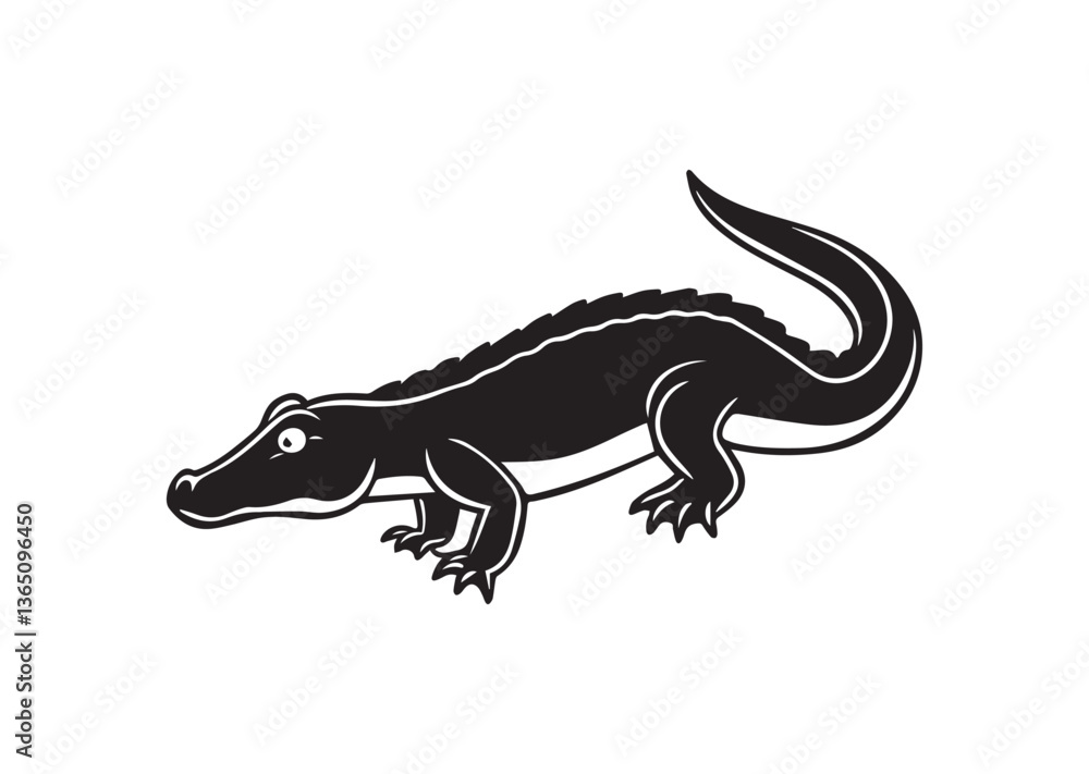 Fototapeta premium Crocodile silhouette vector