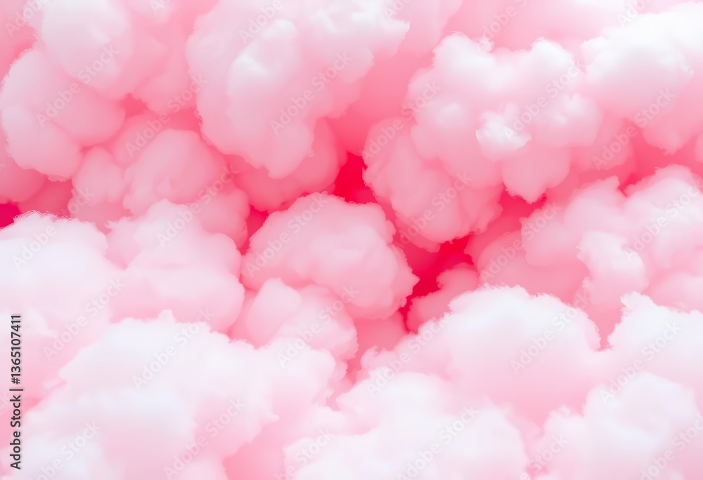 Fototapeta premium A cloud of soft pink cotton candy texture, fluffy and sweet, sweet background, background