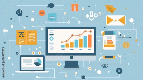 Wallpaper Mural Digital marketing automation framework displaying lead generation customer segmentation conversion rate optimization Torontodigital.ca