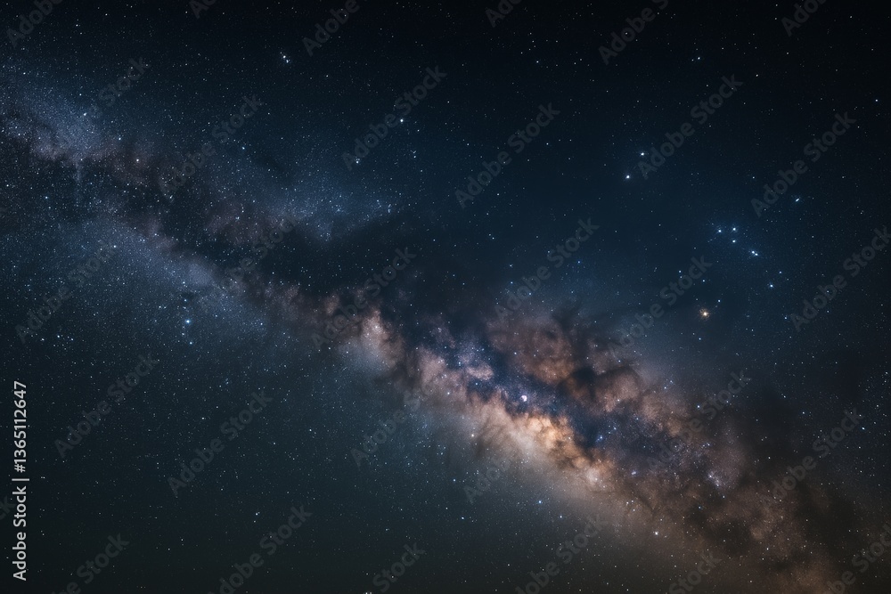 Fototapeta premium Milky Way galaxy core in dark night sky