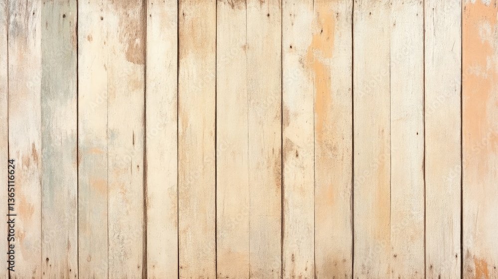 Fototapeta premium Aged, weathered, light beige wooden planks