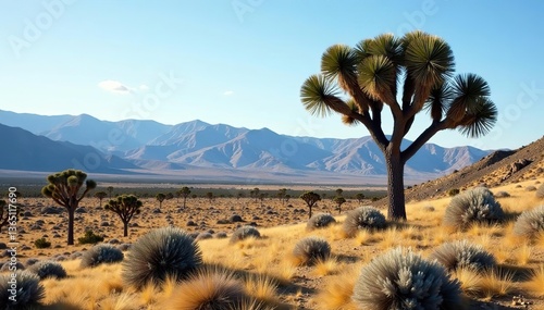 Majestic Joshua Trees standing tall in the foothills of Tehachapi Mountains, Antelope Valley, California,  environment,  California