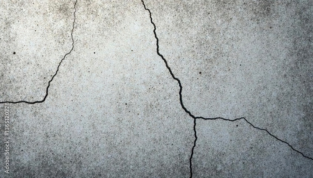Obraz premium Rough and weathered grey concrete wall surface with cracks and uneven texture, weathered, construction
