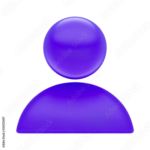 3D Purple User Profile Icon – Digital Avatar, Minimalist People Symbol for Social Media, UI/UX, and Online Networking, user icon, group icon, team symbol, community icon