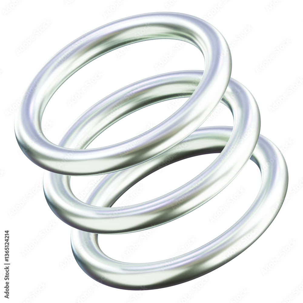Fototapeta premium Three Metallic Rings Stacked