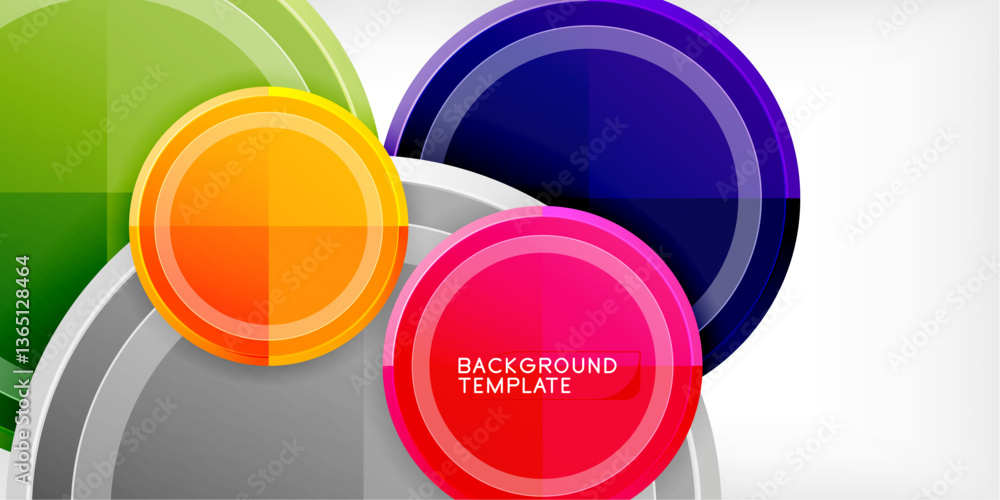 Abstract background - multicolored circles, trendy minimal geometric design, vector illustration Abstract background - multicolored circles, trendy minimal geometric design, vector illustration
