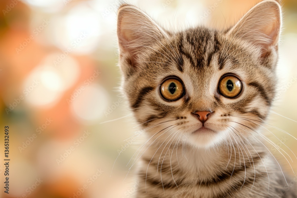 Cat Table Home - A gray tabby cat sits on a table in a home, staring intently at the camera.. Beautiful simple AI generated image Cat Table Home - A gray tabby cat sits on a table in a home, staring intently at the camera.. Beautiful simple AI generated image