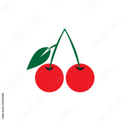 cherry on a white background