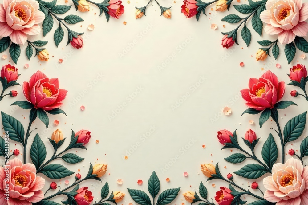 Obraz premium Intricate floral motif subtly repeats on a muted backdrop , soft, pattern, art