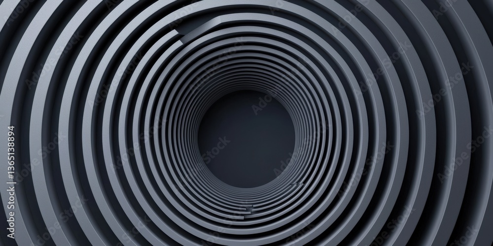 Obraz premium Customer experience interaction data concept. Abstract circular pattern with layered metallic rings.