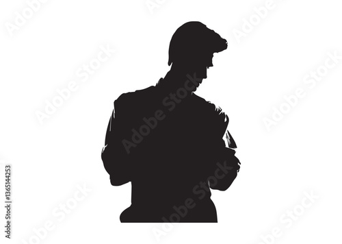 Actor in a dramatic pose silhouette vector