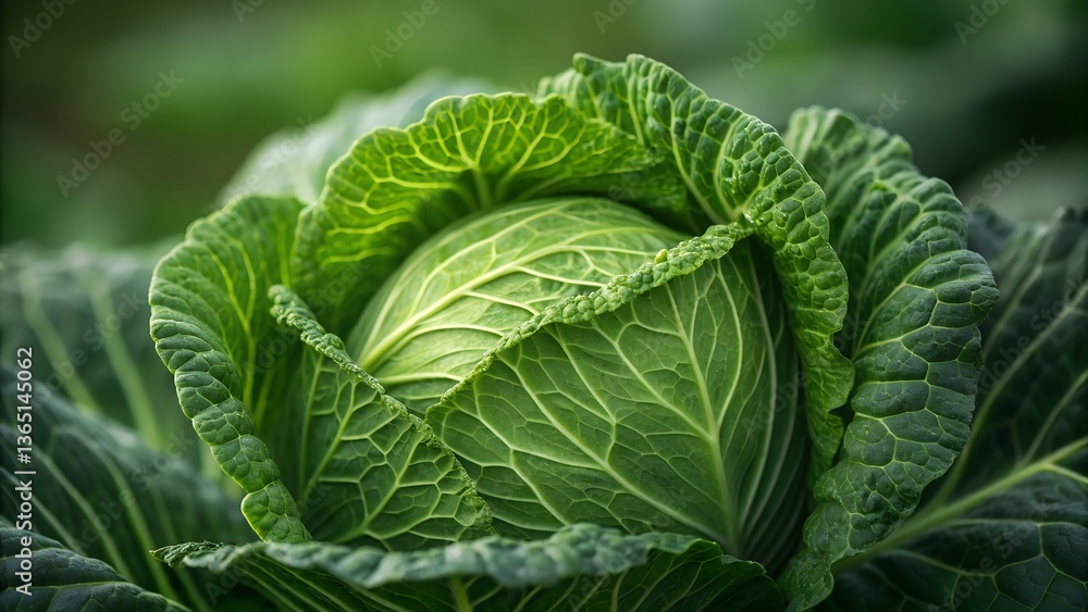 Fototapeta premium Closeup of Fresh Green Cabbage