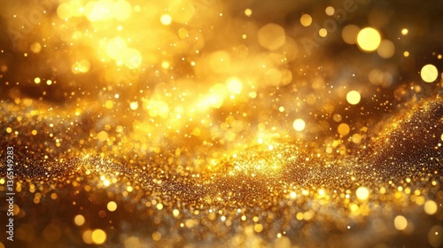 Golden Sparkling Glitter Background