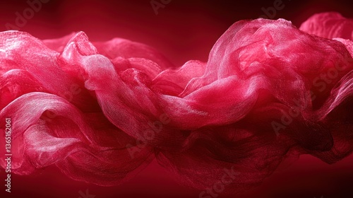 Abstract flowing crimson fabric, elegantly draped and textured