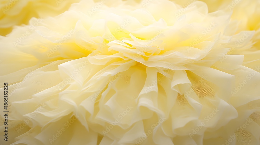 Soft yellow layered fabric exhibiting gentle texture and delicate appearance Soft yellow layered fabric exhibiting gentle texture and delicate appearance