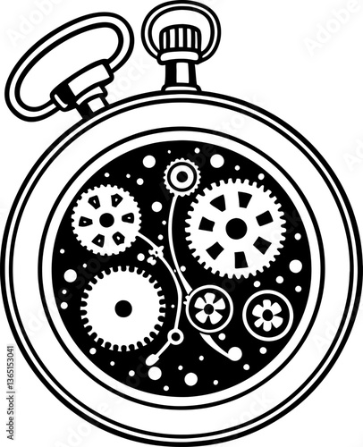 Intricate pocket watch gears and cogs illustrating mechanical precision and vintage design