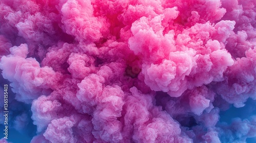 Abstract pink and blue swirling clouds of color