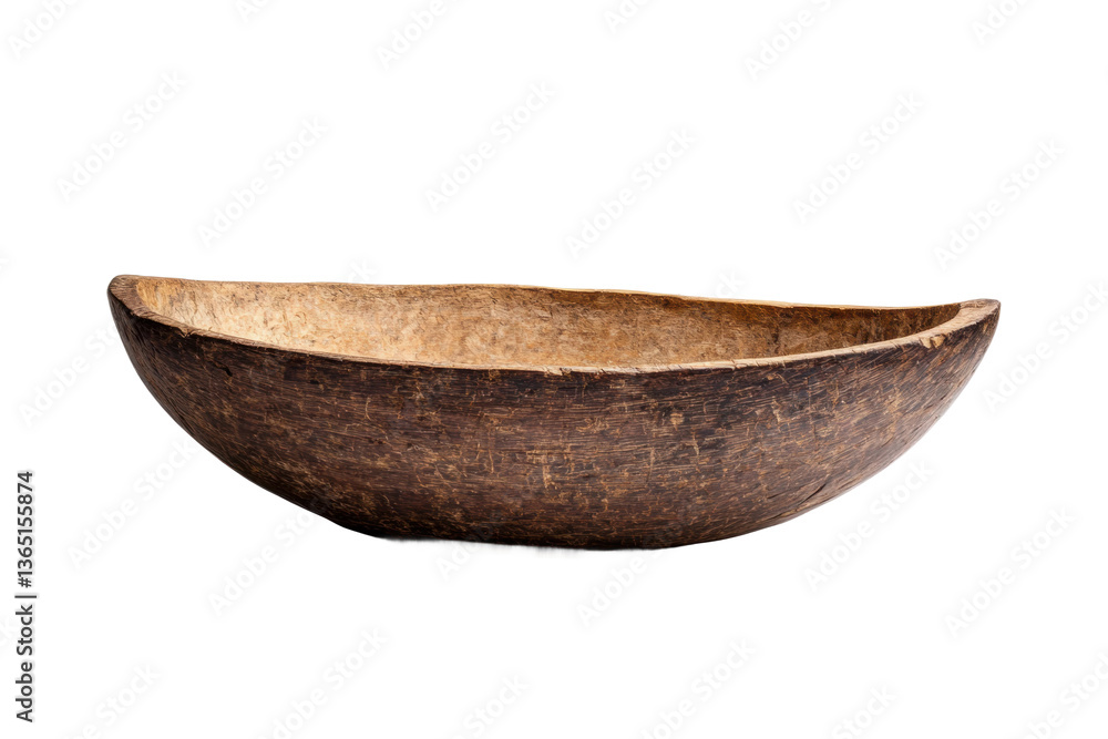 Rustic coconut shell bowl for eco-friendly serving and decoration, cut out Rustic coconut shell bowl for eco-friendly serving and decoration, cut out