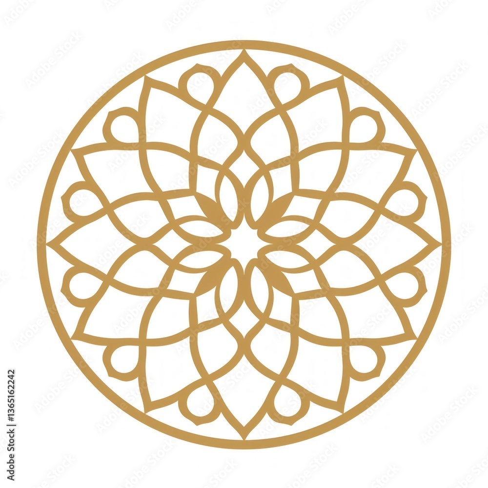 Islamic ornament in rounded circle shape pattern design art. Islamic ornament in rounded circle shape pattern design art.