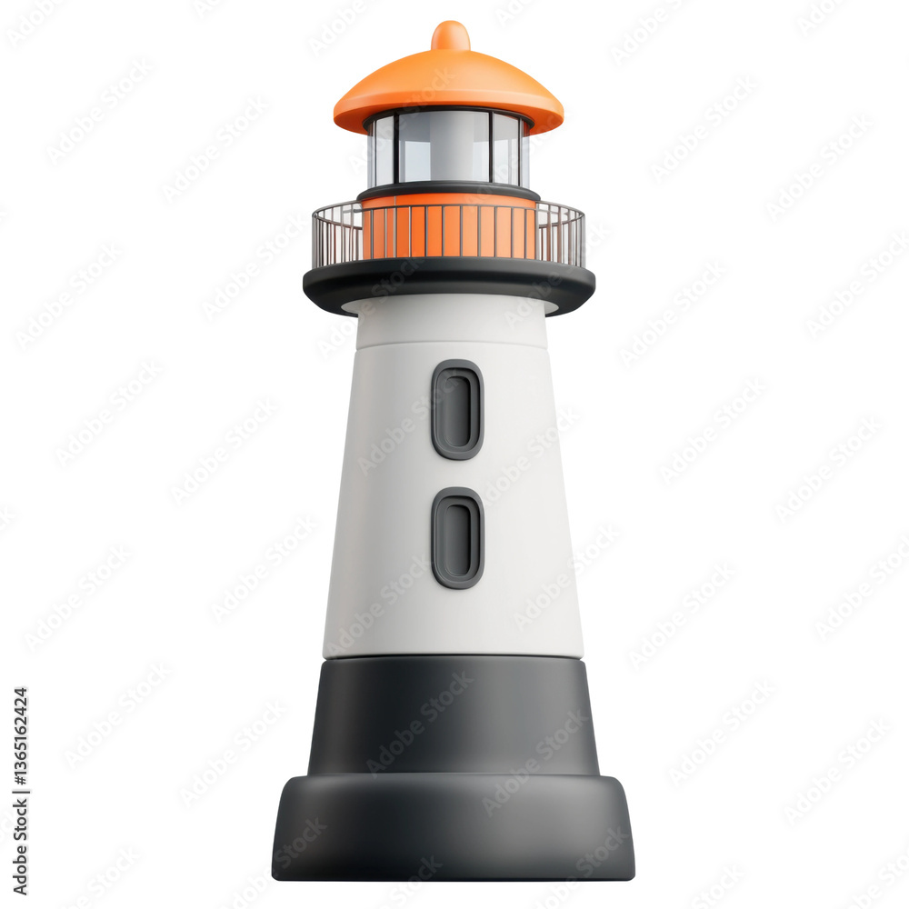 Guiding light colorful lighthouse coastal digital illustration Guiding light colorful lighthouse coastal digital illustration