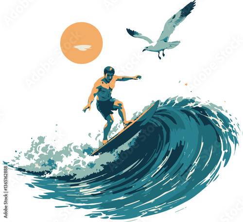 surfer on the waves