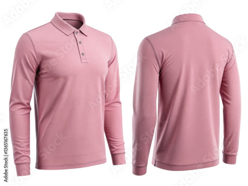 Wallpaper Mural stylish polo shirt template in soft pink hue, perfect for casual outings or sporty events, showcasing modern design and comfortable fit Torontodigital.ca