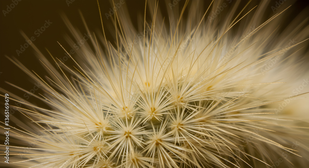 Obraz premium Detailed view of a Southern Flannel Moth Caterpillar with striking hair-like structures