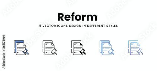 Reform vector icons set stock illustration