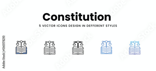 Constitution  vector icons set stock illustration