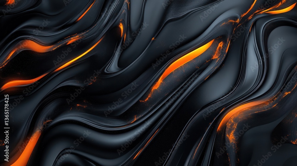 Obraz premium Abstract dark flowing liquid texture background