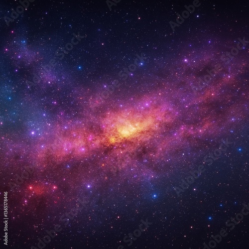 Colorful galactic core with glowing star field
