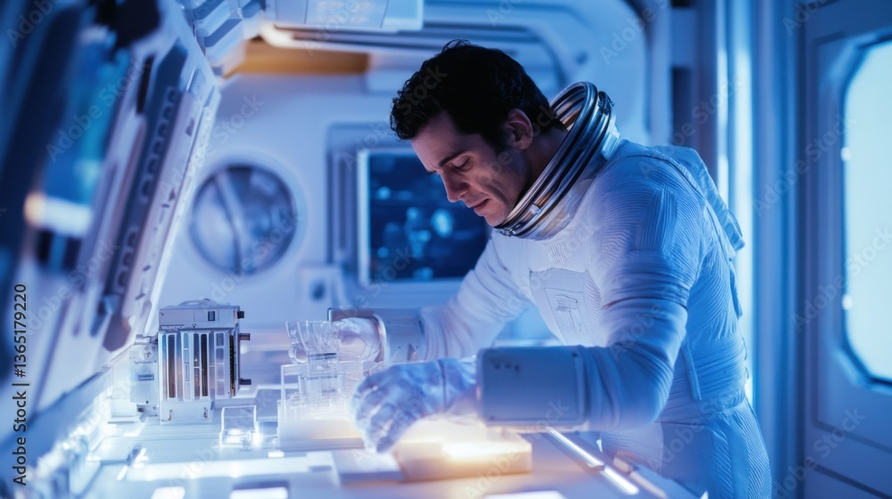 A space scientist designing life support systems for deep space missions, aerospace lab with life support systems, habitat modules A space scientist designing life support systems for deep space missions, aerospace lab with life support systems, habitat modules