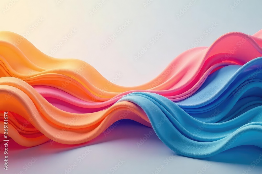 Obraz premium Fluid organic curves, flowing lines, subtle shading, wallpaper, ripple