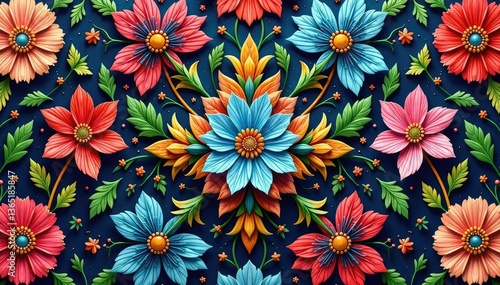 Intricate floral motif seamlessly tiles for diverse applications , design element, beautiful © Sayfar