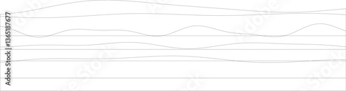 Minimalist black and white curved line patterns across horizontal divisions.