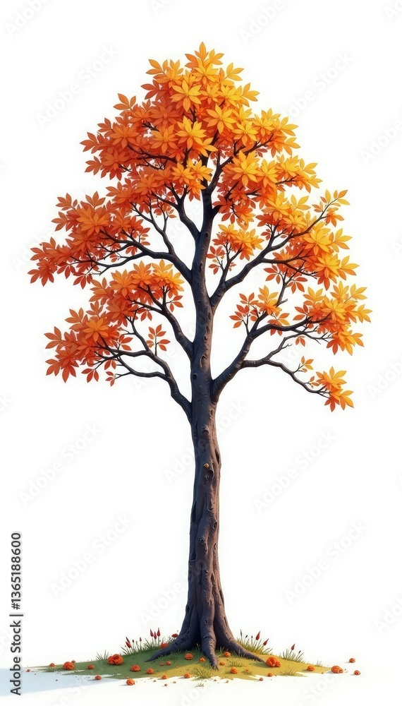 Obraz premium Long isolated branches stretching across a white canvas, tree, twiggy
