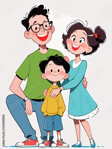 Cartoon style of family illustrator