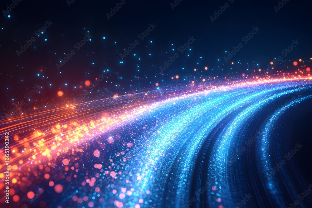Obraz premium Futuristic Light Trails in Motion - Abstract Technology Background for Digital Design